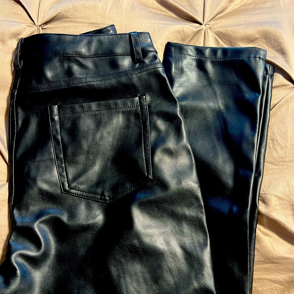 Black Faux leather pants